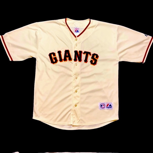 MLB Other - MLB GIANTS Jersey. Majestic XL Cream Blk Orange. Make an offer if you like it.
